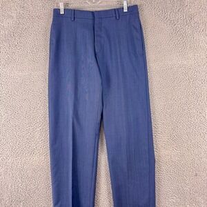 Jos‎ A Bank Pants Mens 30 Blue Wool Business Casual Office Workwear 30x31.5